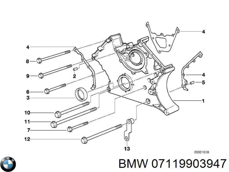 07119903947 BMW Parafuso de fixação de braço oscilante dianteiro, inferior