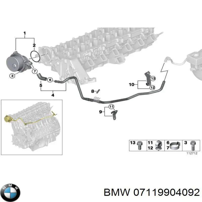 07119904092 BMW Parafuso de fixação de braço oscilante dianteiro, inferior