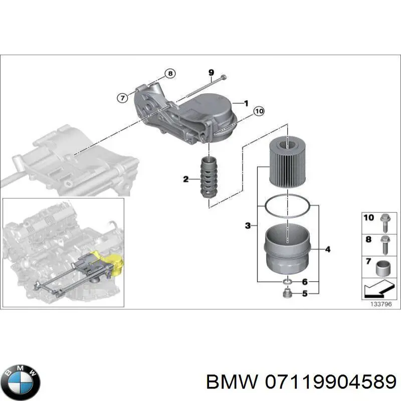 Compre 07119904589 BMW Parafuso de fixação de braço oscilante dianteiro, inferior