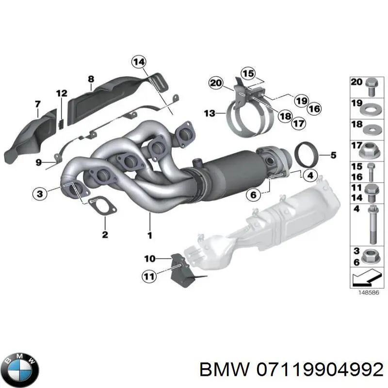 07119904992 BMW Parafuso de fixação de braço oscilante dianteiro, inferior
