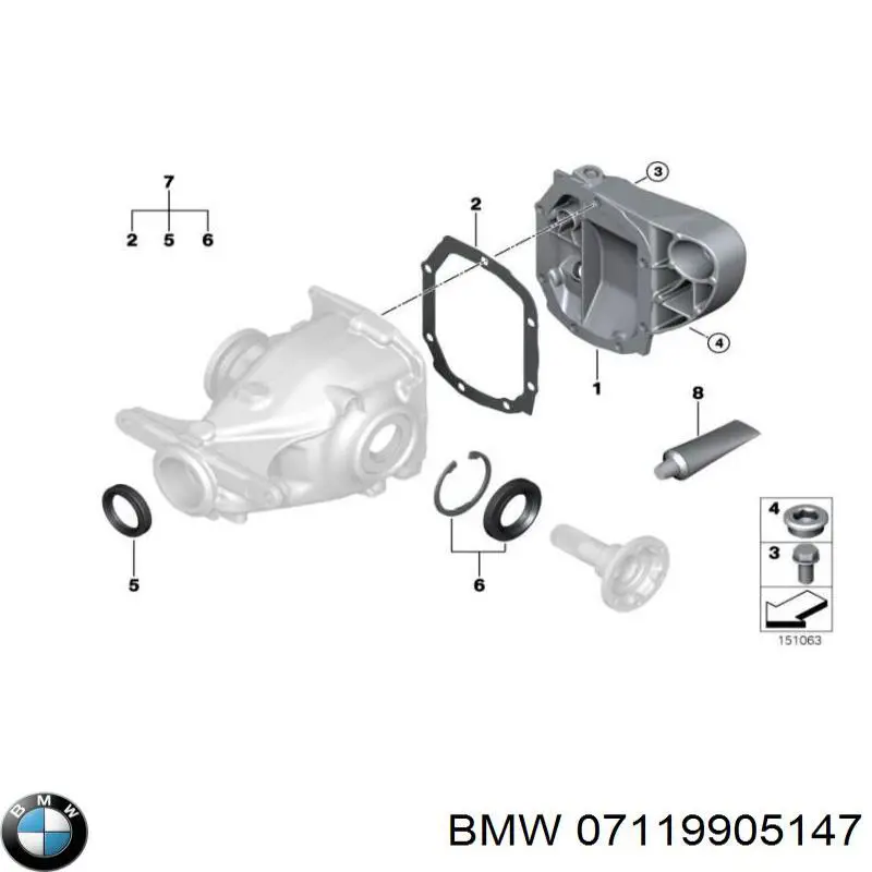 07119905147 BMW Parafuso de fixação de braço oscilante dianteiro, inferior