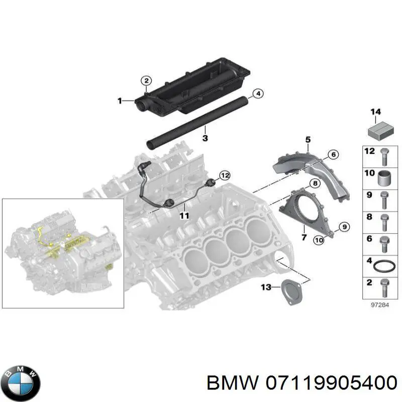 Parafuso (prego) de tubo coletor de admissão BMW 07119905400 preço, a partir de 1,92 USD