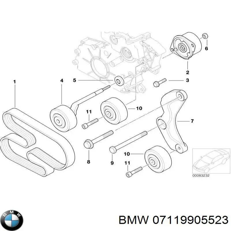 Compre 07119905523 BMW Parafuso de cabeça de motor (CBC)