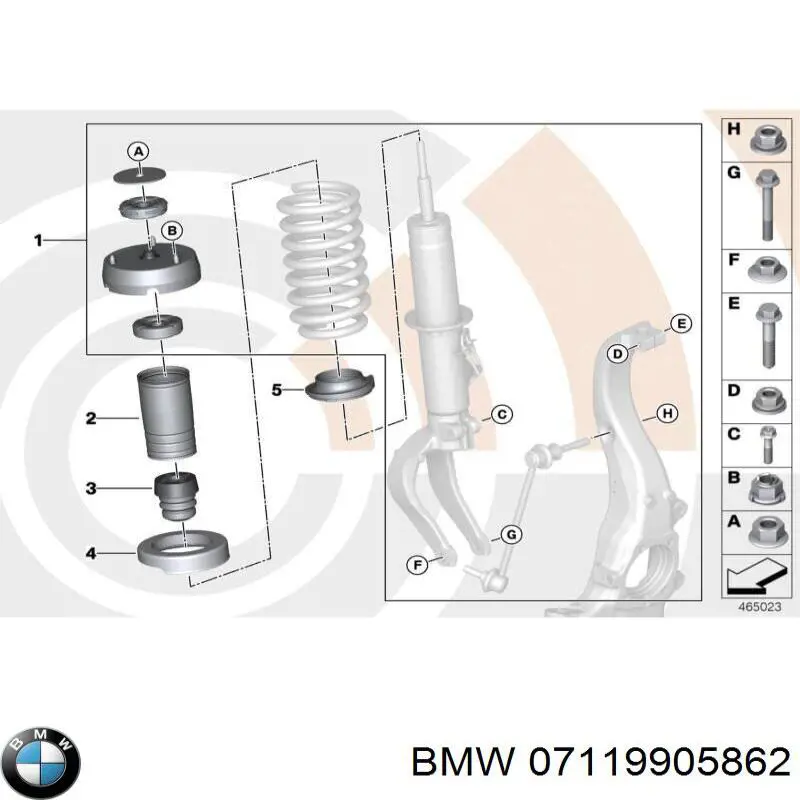 Parafuso de fixação de apoio esférico dianteiro ao pino de apoio BMW 07119905862 preço, a partir de 1,86 USD
