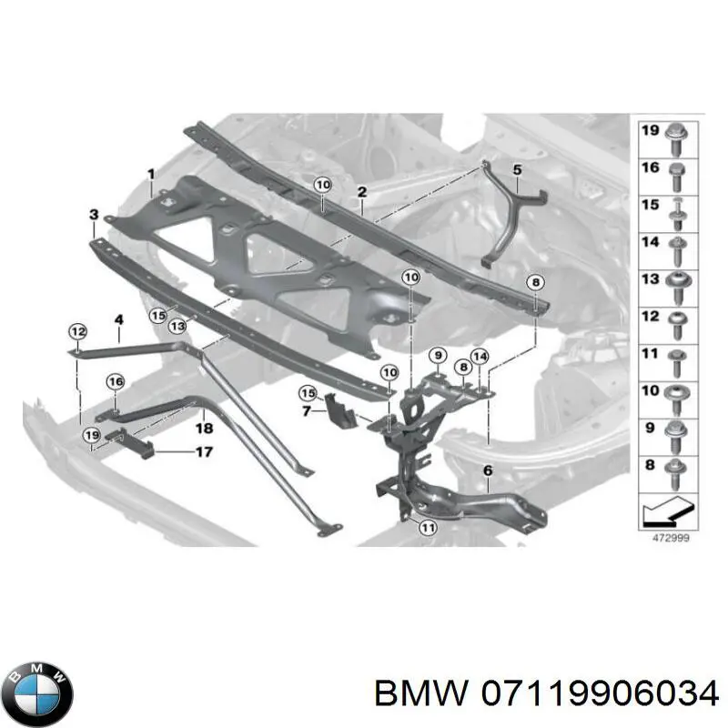 07119906034 BMW Parafuso de fixação de braço oscilante dianteiro, inferior