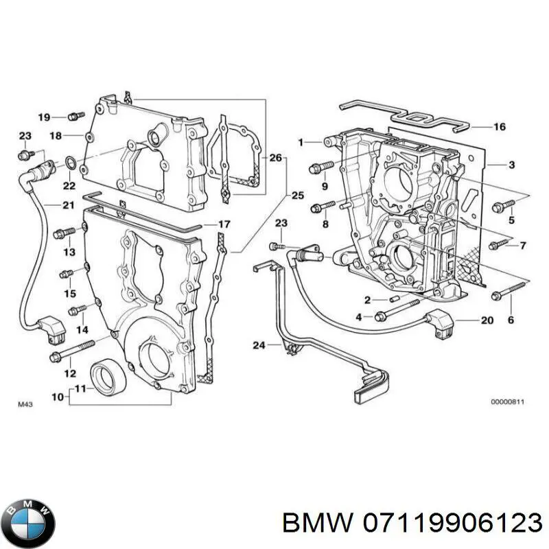 07119906123 BMW Bloco de cilindros de motor
