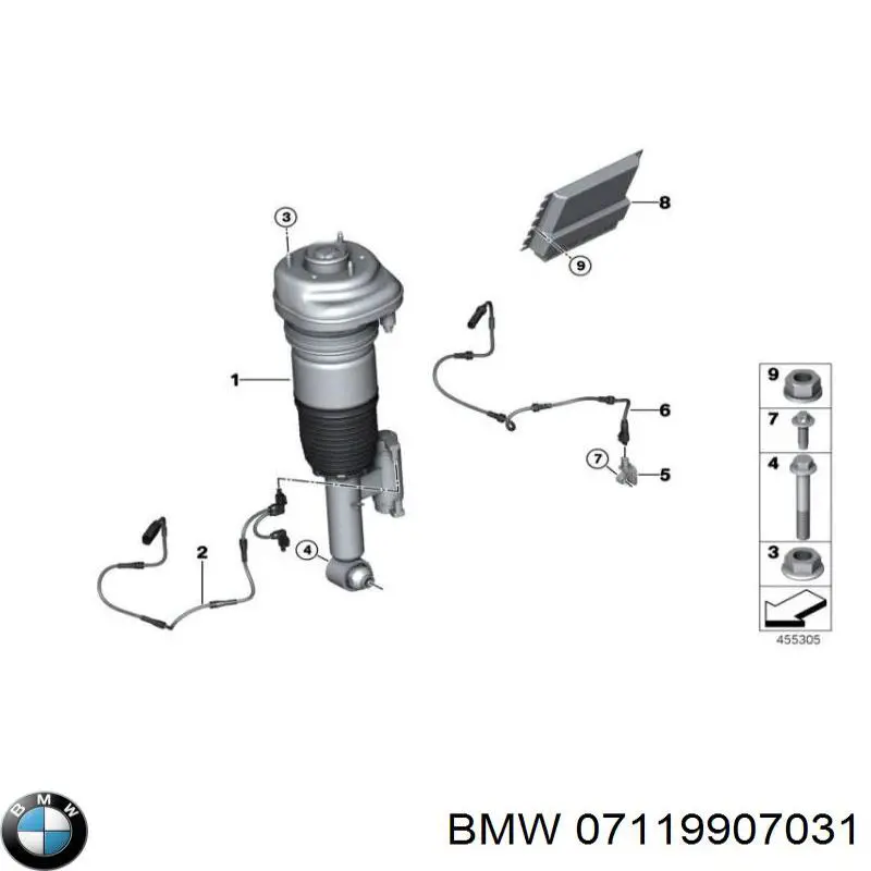 07119907031 BMW Parafuso de fixação de braço oscilante dianteiro, inferior