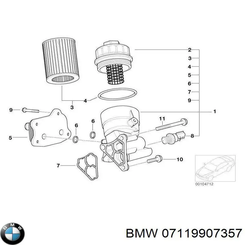 7119907357 BMW Parafuso de cabeça de motor (CBC)