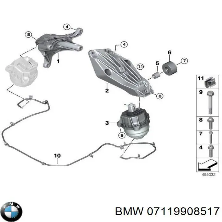 Parafuso de suporte de coxim de motor BMW 07119908517 preço, a partir de 2,55 USD