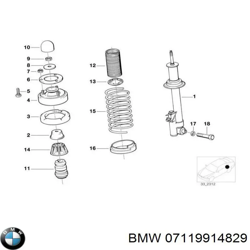 Compre 07119914829 BMW Parafuso de fixação de braço oscilante dianteiro
