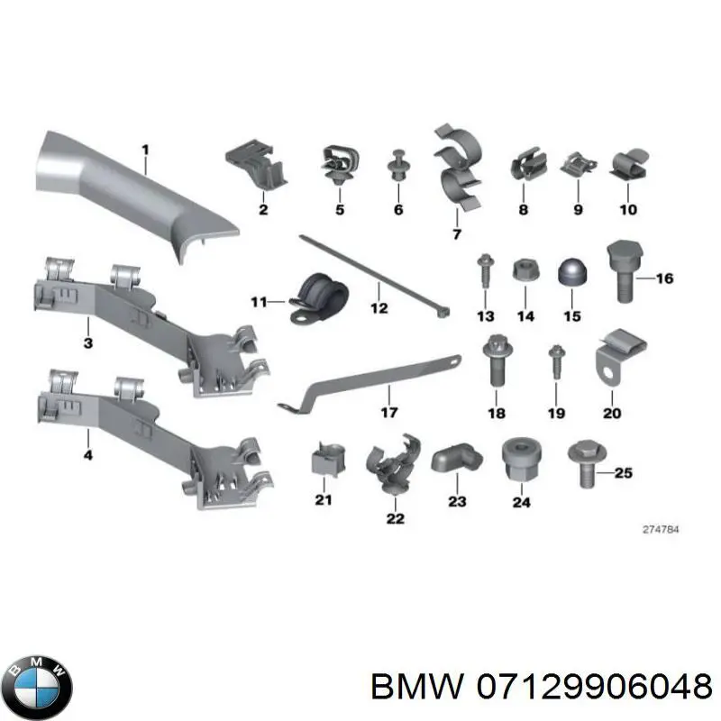 07129906048 BMW Porca de fixação de tubo de admissão do silenciador (de calças)