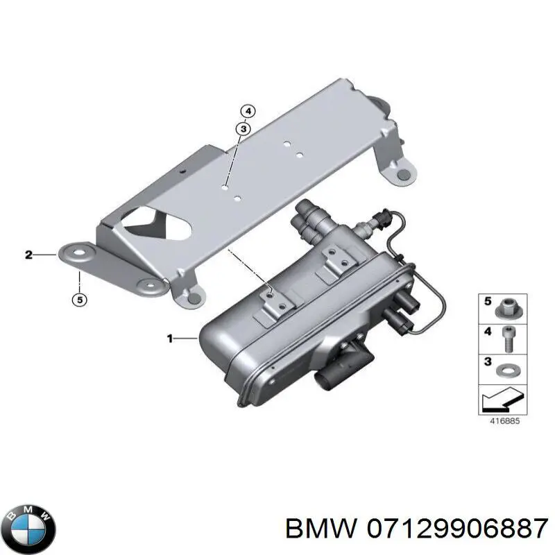 07129906887 BMW Porca de fixação de tubo de admissão do silenciador (de calças)