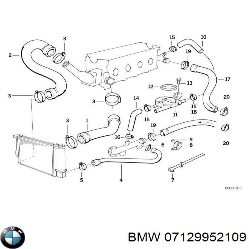 Compre 07129952109 BMW Braçadeira de aperto metálica, universal