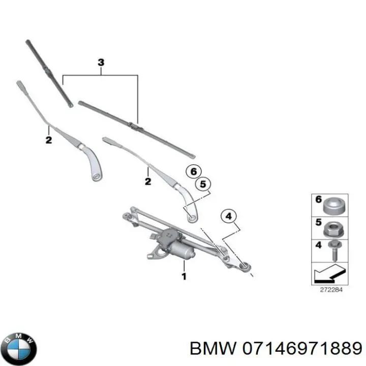 07146971889 BMW Porca de fixação de tubo de admissão do silenciador (de calças)