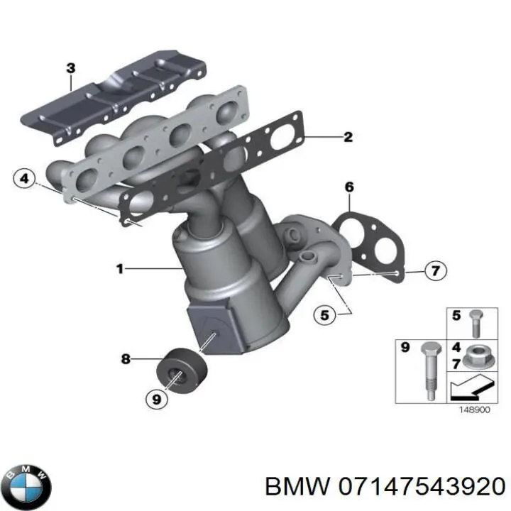 Parafuso do sistema de escape (do silenciador) BMW 07147543920 preço, a partir de 0,98 USD