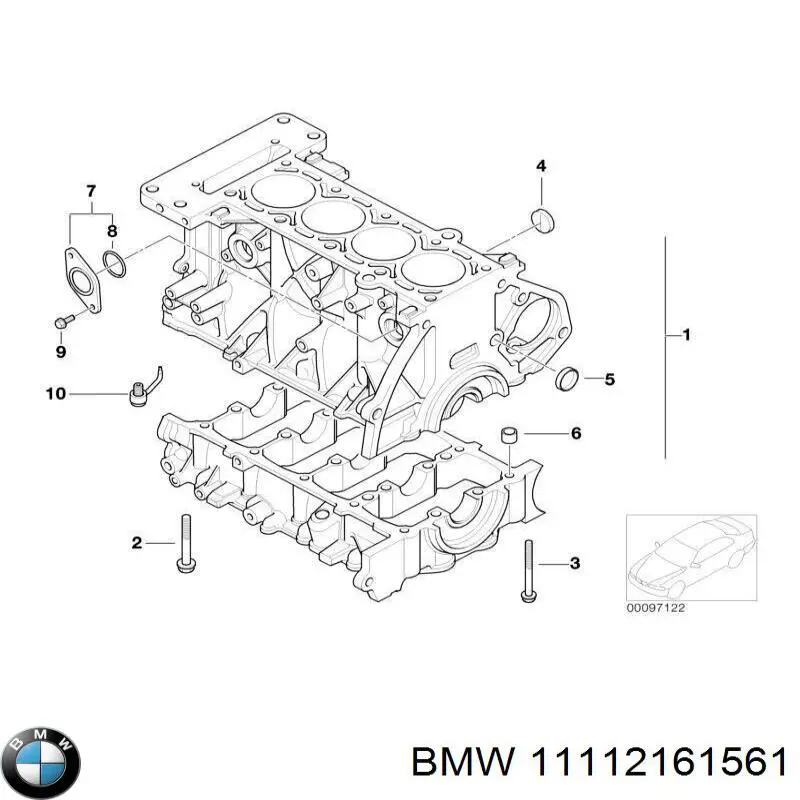 11112161561 BMW Bloco de cilindros de motor