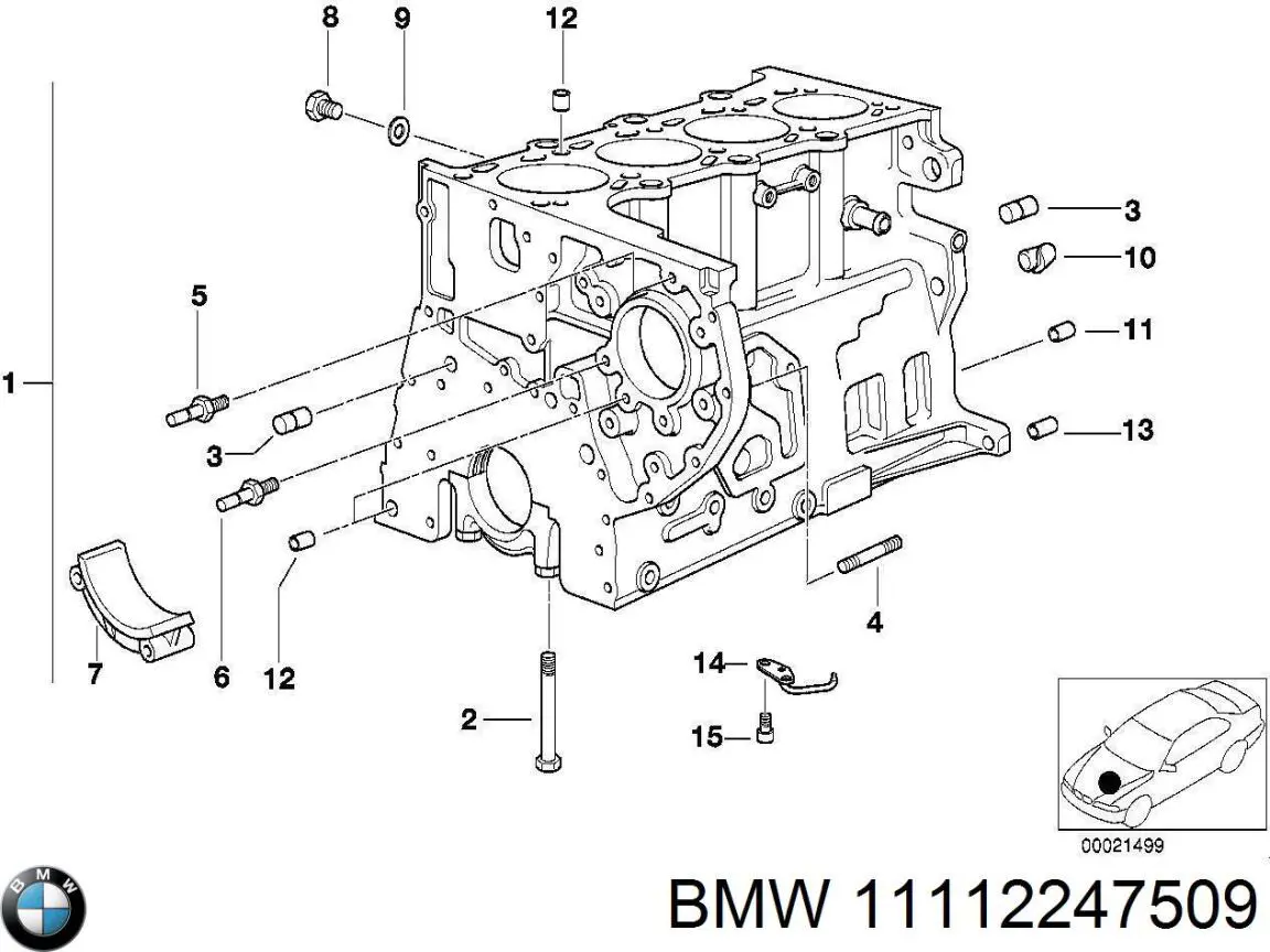 Bloco de cilindros de motor BMW 11112247509 preço, a partir de 492,89 USD