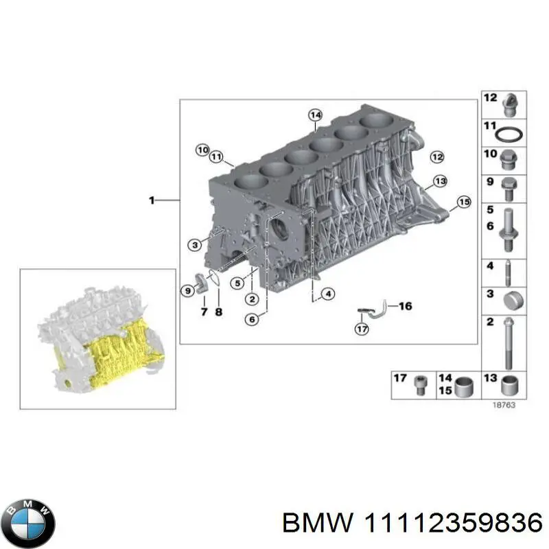 Compre 11110443022 BMW Bloco de cilindros de motor