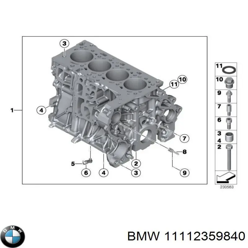 Bloco de cilindros de motor BMW 11112359840 preço, a partir de 4833,81 USD