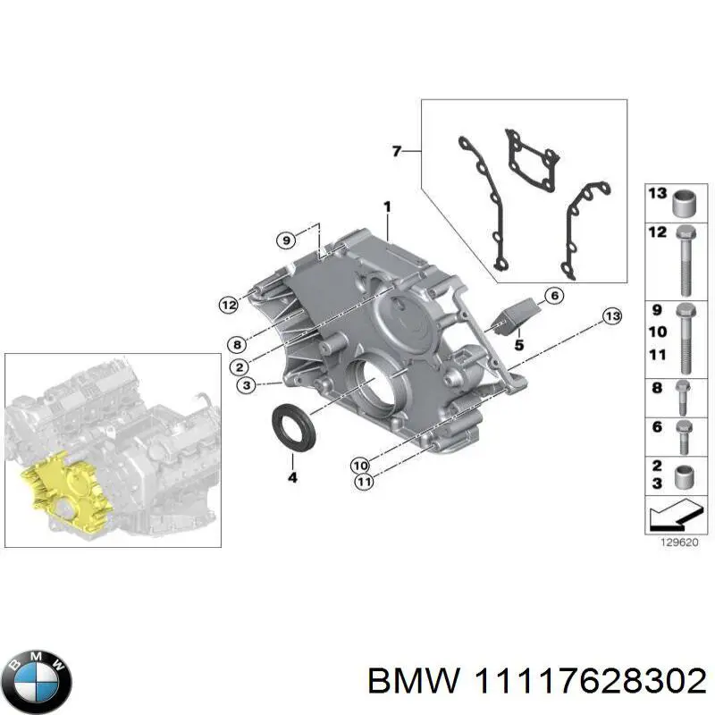 Compre 11117628302 BMW Vedante de adaptador do filtro de óleo