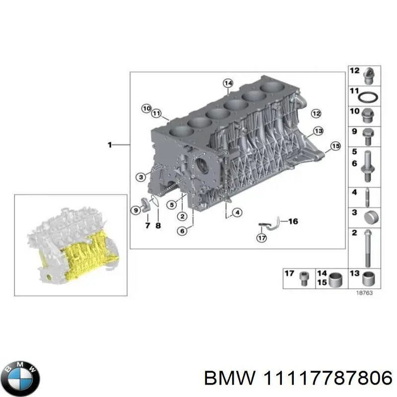 11117787806 BMW Parafuso de cabeça de motor (CBC)
