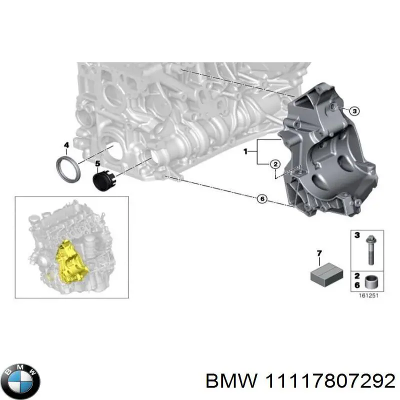 11117807292 BMW Kit inferior de vedantes de motor