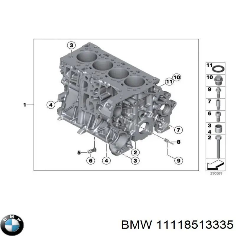 11118513335 BMW Parafuso de cabeça de motor (CBC)