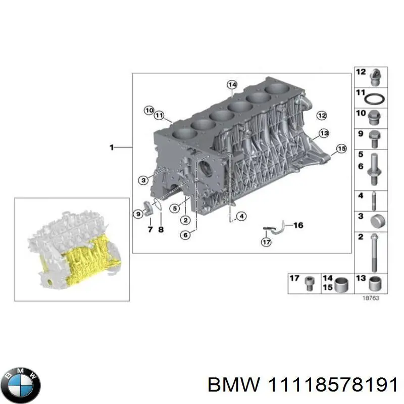 11118578191 BMW Parafuso de cabeça de motor (CBC)