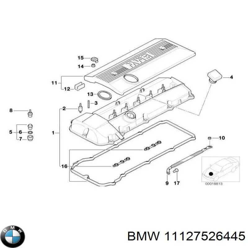 Tampa de motor decorativa BMW 11127526445 preço, a partir de 90,24 USD