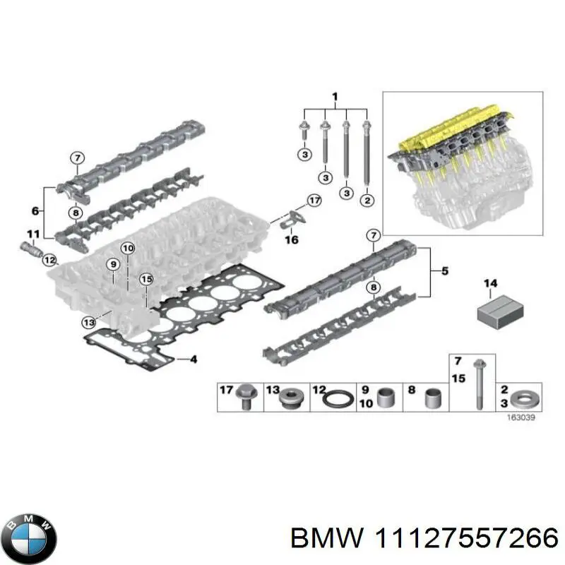 Vedante de cabeça de motor (CBC) BMW 11127557266 preço, a partir de 87,36 USD