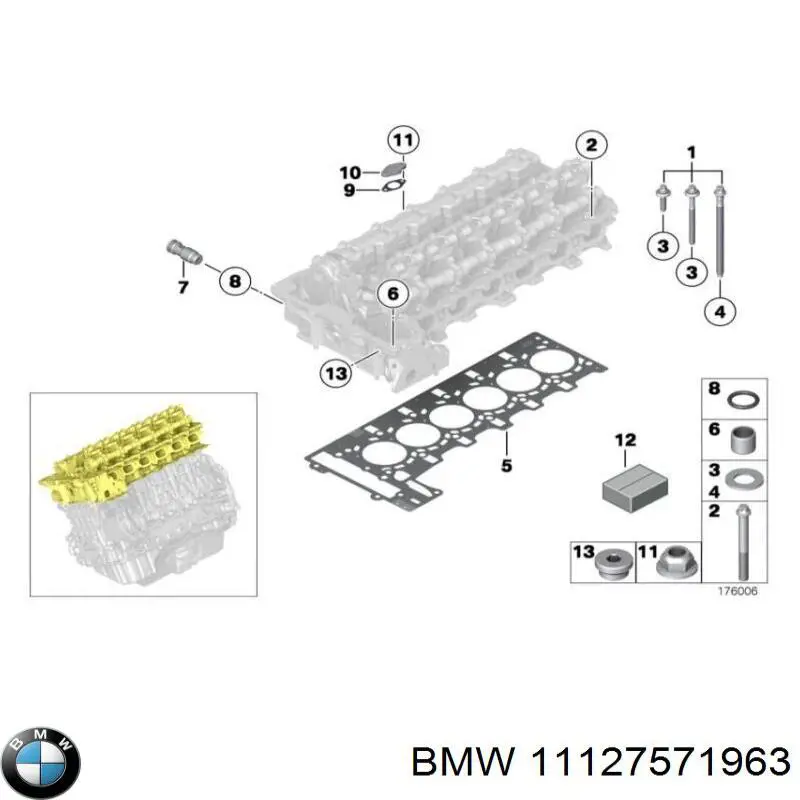 Kit superior de vedantes de motor BMW 11127571963 preço, a partir de 161,73 USD