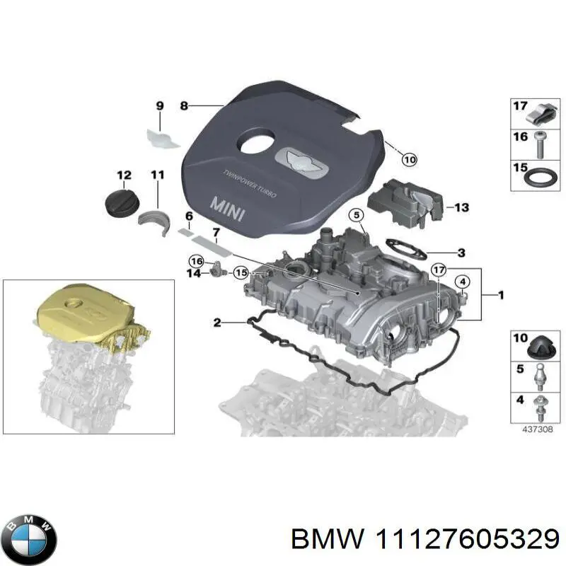 11127605329 BMW Vedante de tampa do gargalho de enchimento de óleo