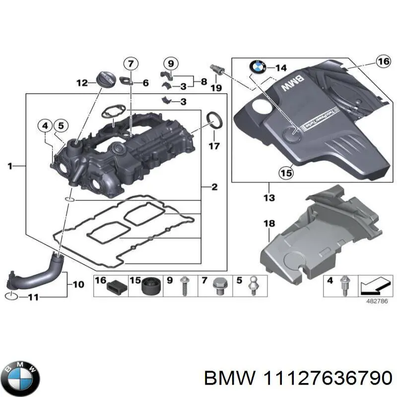 11127636790 BMW Isolamento contra o ruído do painel de motores