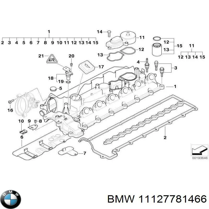 11127781466 BMW Tampa de válvulas