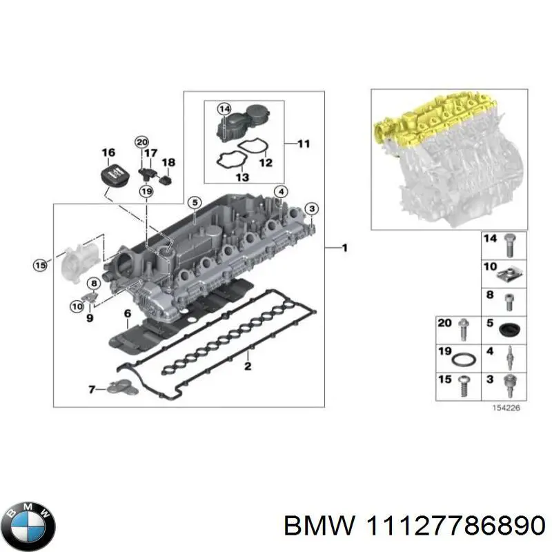 Tampa de válvulas BMW 11127786890 preço, a partir de 22,38 USD
