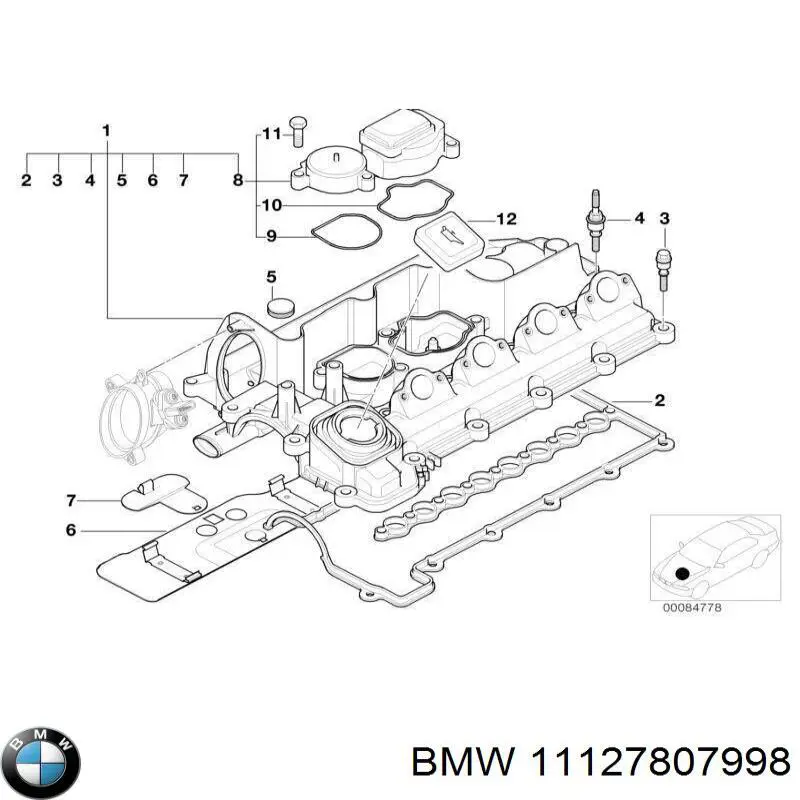 Compre 11127807998 BMW Tampa de válvulas