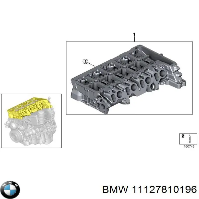 11127810196 BMW Cabeça de motor (CBC)