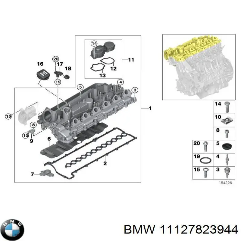 Vedante da tampa de válvulas de motor, anel BMW 11127823944 preço, a partir de 12,40 USD