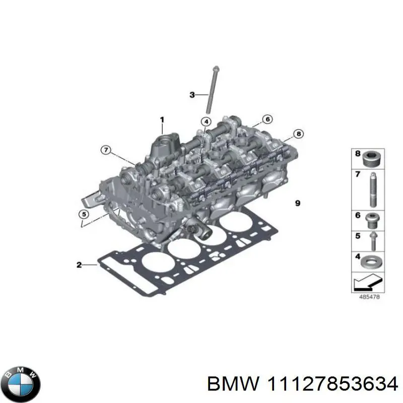 11127853634 BMW Vedante de cabeça de motor (CBC)