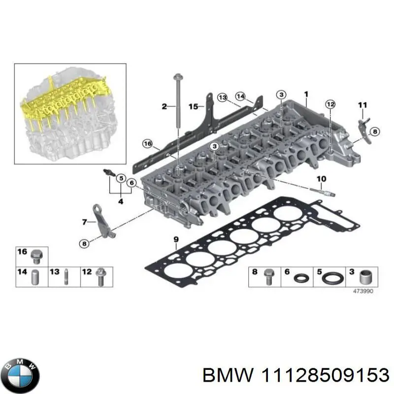 Vedante de cabeça de motor (CBC) BMW 11128509153 preço, a partir de 88,32 USD