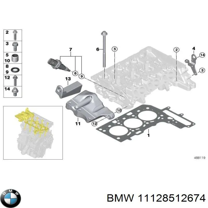11128512674 BMW Parafuso de cabeça de motor (CBC)