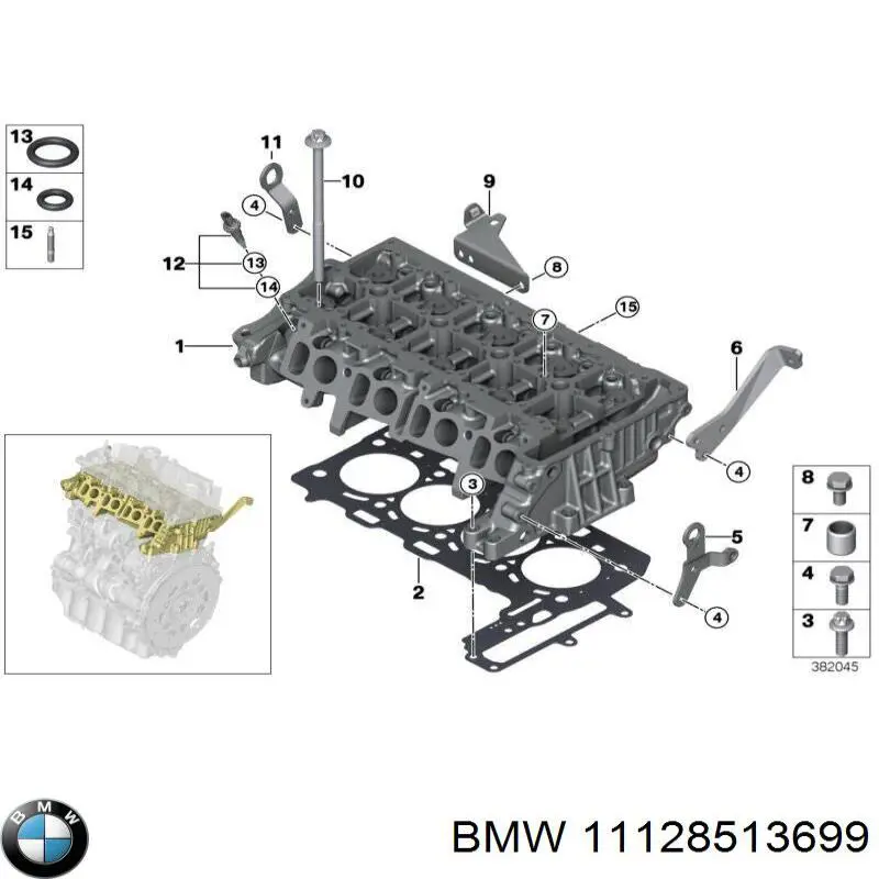 Vedante de cabeça de motor (CBC) BMW 11128513699 preço, a partir de 68,50 USD