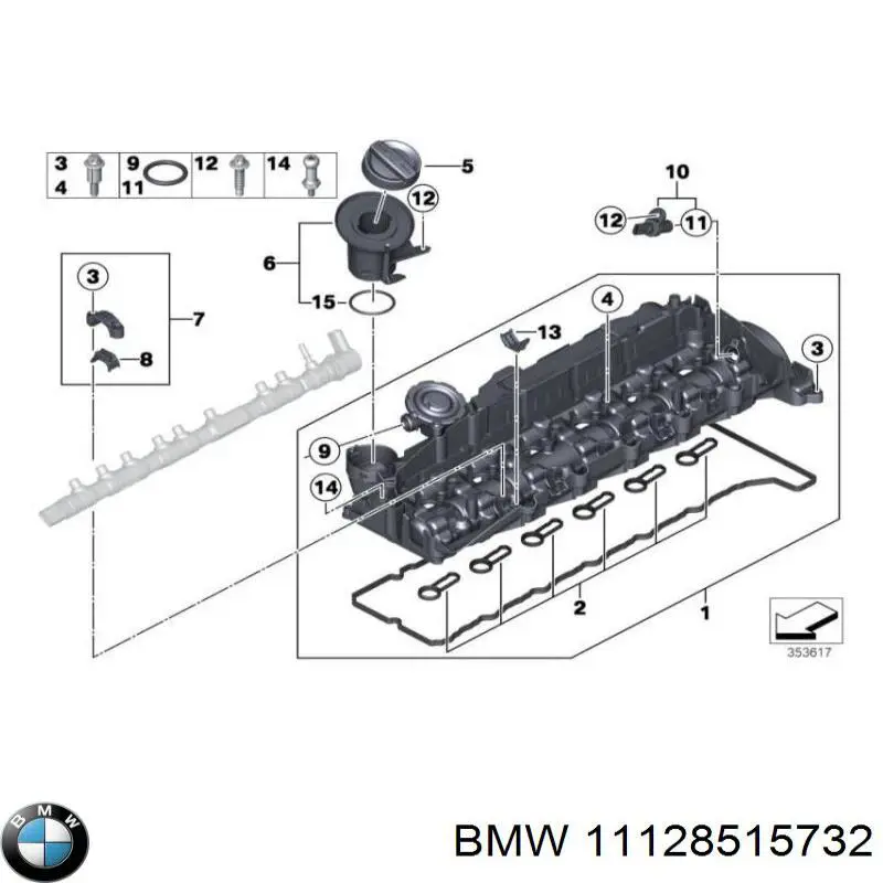 Vedante da tampa de válvulas de motor, kit BMW 11128515732 preço, a partir de 22,63 USD