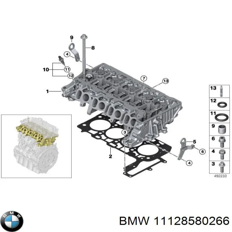 Cabeça de motor (CBC) para BMW X5  G05, F95