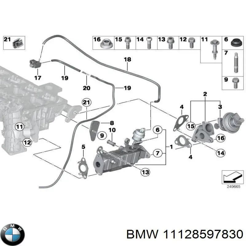11128597830 BMW Prego de tubo coletor de escape