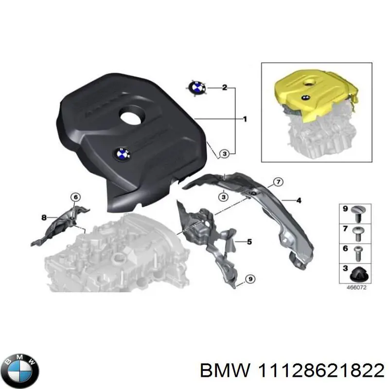 Tampa de motor decorativa BMW 11128621822 preço, a partir de 94,27 USD