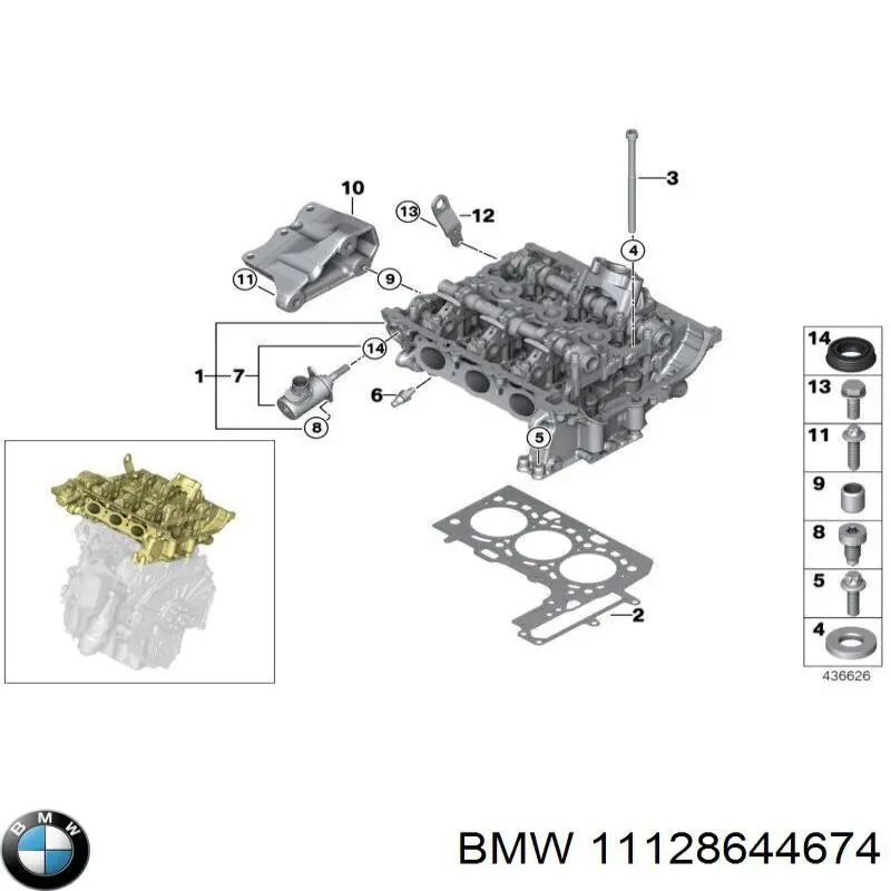 11128644674 BMW Parafuso de cabeça de motor (CBC)