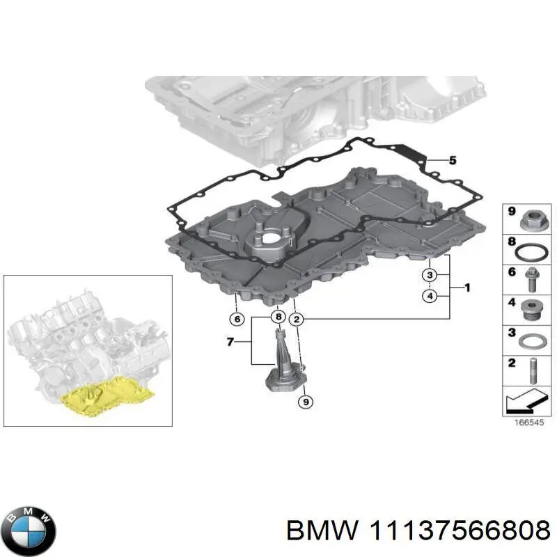 11137566808 BMW Vedante inferior de panela de cárter do motor