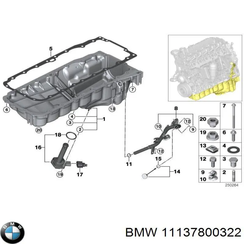 11137800322 BMW Panela de óleo de cárter do motor