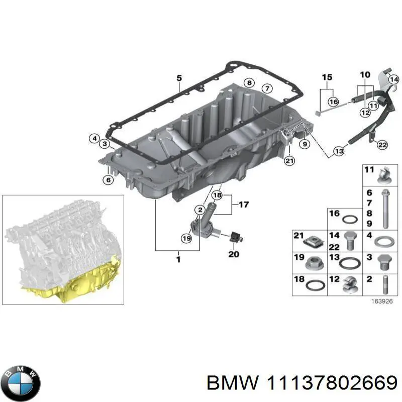 Vedante de panela de cárter do motor BMW 11137802669 preço, a partir de 41,09 USD